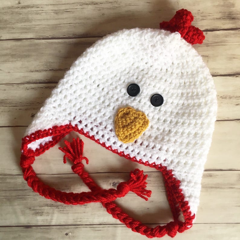 Crochet Chicken Hat Halloween Chicken Costume Kids Rooster Etsy