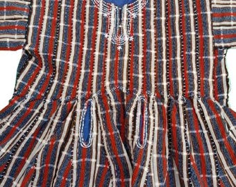 Short Sleeve Multi Colored Northern Ghana Men Hand Woven Traditional Smock, Fugu Top/Batakari/Smock For Weddings,Official Duties,Parties.