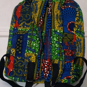 Sac à dos Africa Wax imprimé Ankara Kente Ntome Africa, sac à dos pour ordinateur portable