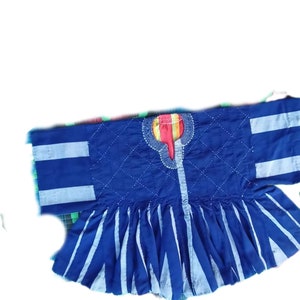 Blue Qaulity Short Sleeve Northern Ghana Orange Men Hand Woven Traditional Smocks, Fugu Top/Batakari/Smock,Northern Kente