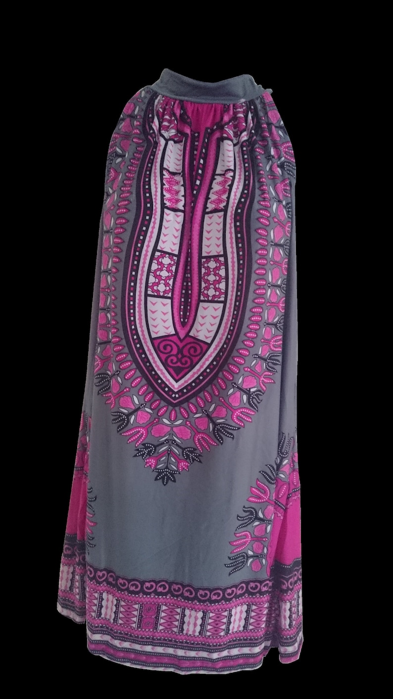 Beautiful Polyster Dashiki Africa Tribal Print Women Halter Neck DressTop