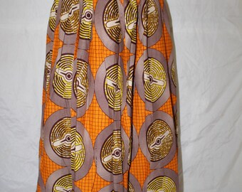 African Print Maxi Skirt Cotton Gathers Waist - Etsy