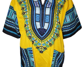 Dashiki Shirt - Africa Tribal Poncho - Mexican Hippie Tribal Festival T-Shirt