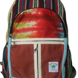 Sac à dos unisexe en chanvre fait à la main pour ordinateur portable Uni Student Hippy Alternative Eco Boho Gift