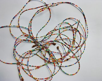 Multi Coloured Ghana Waist Beads: Plus Size Women's Ethnic Jewelry