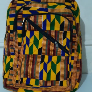Sac à dos Africa Wax imprimé Ankara Kente, sac à dos