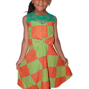 Afrika Inspiriert Wax Print Ärmelloses Kleid für Mädchen