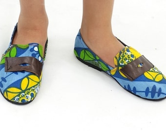 Africa Inspired WaxPrint Boys Deck  Shoes