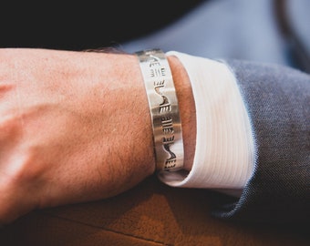 Mens Southwest Cuff Bracelet, Sterling Silver Stacking Bracelet, Southwest Jewelry, Southwest Adjustable Cuff Bracelet