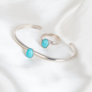 Turquoise Jewelry Set, Bracelet and Ring, Jewelry Set Silver, Southwestern Jewelry Set, Real Turquoise Jewelry, Jewelry Gift Set image 2