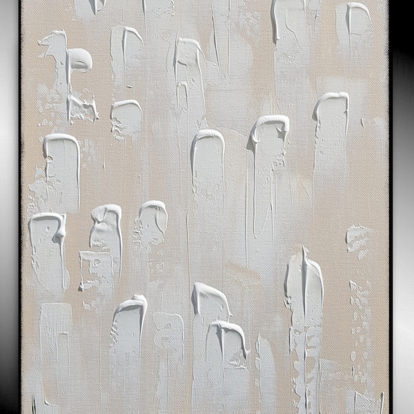 petit tableau peinture abstrait contemporain vertical toile tendue sur châssis, relief, texture