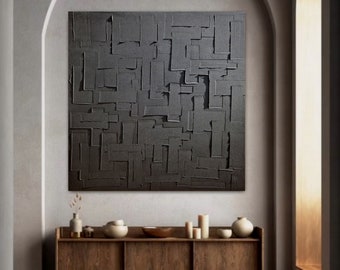 BLACK MONOCHROME PAINTING, Minimalist Canvas Art, Stunning Wall Art, Canvas Painting Art, Premium Canvas, Made to Order Only