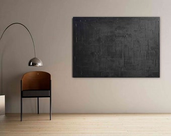 monochrome black painting handmade painting &quot;wild black&quot;