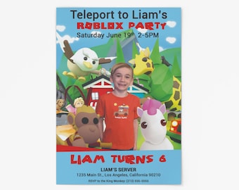 Roblox Adopt Me Birthday Party Invitation