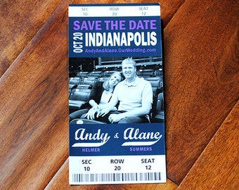 Baseball / Football / Basketball / Sports Ticket Wedding Save the Date