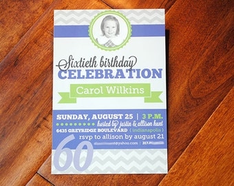 60th Birthday Invitation for Woman