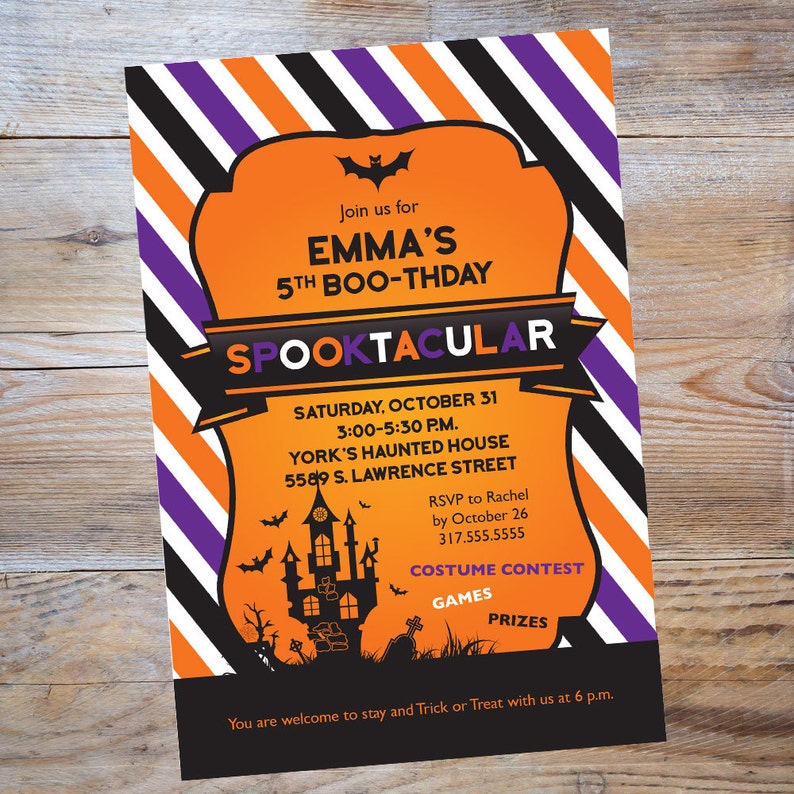 Halloween Birthday Party Invitation Etsy