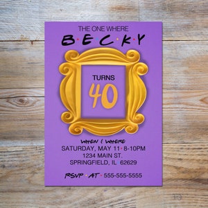 Friends Themed Birthday Party Invitation