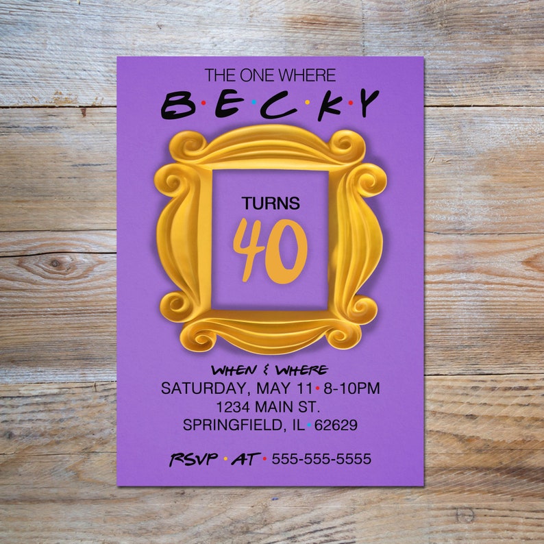 Friends Themed Birthday Party Invitation Etsy