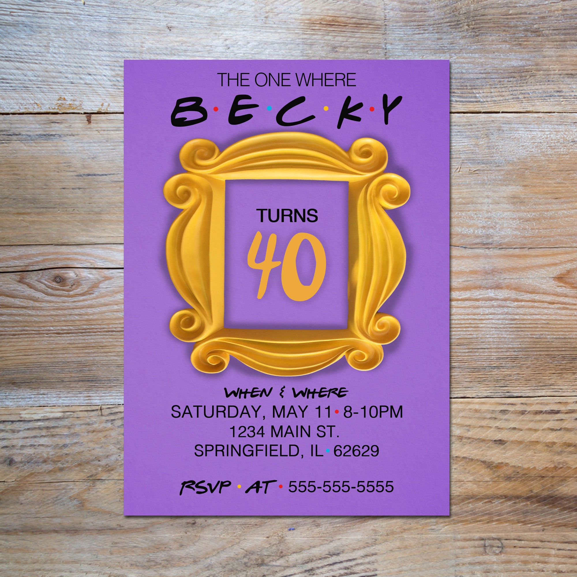 Friends Themed Birthday Party Invitation Etsy