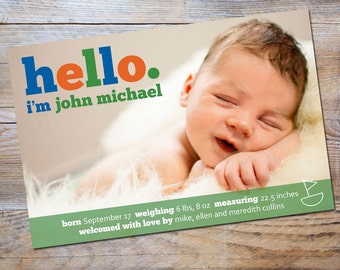 New Baby Birth Announcement - Boy or Girl
