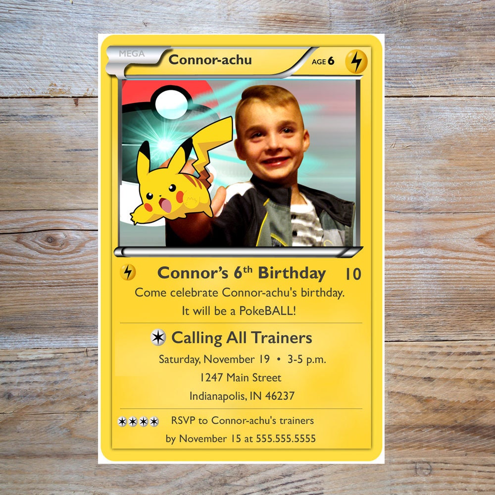 Pokemon Birthday Party Invitation Pokemon Birthday Party Invitation