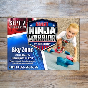 Ninja Warrior Birthday Party Invitation