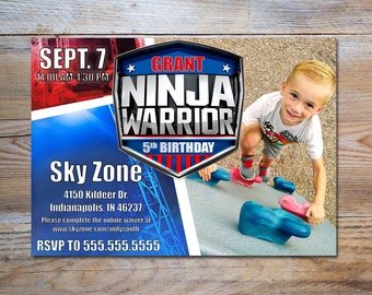 Ninja Warrior Birthday Party Invitation