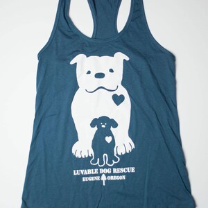 Luvable Dog Rescue Navy Racerback Tank Top