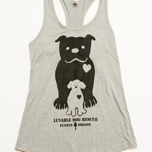 Luvable Dog Rescue グレー レディース タンクトップ