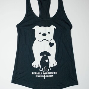 Luvable Dog Rescue Black Racerback Tank Top