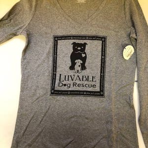 Grey Long Sleeve V-Neck T-Shirt