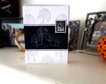 Handmade Greeting Card Dark Trees Elegant for that Someone Special