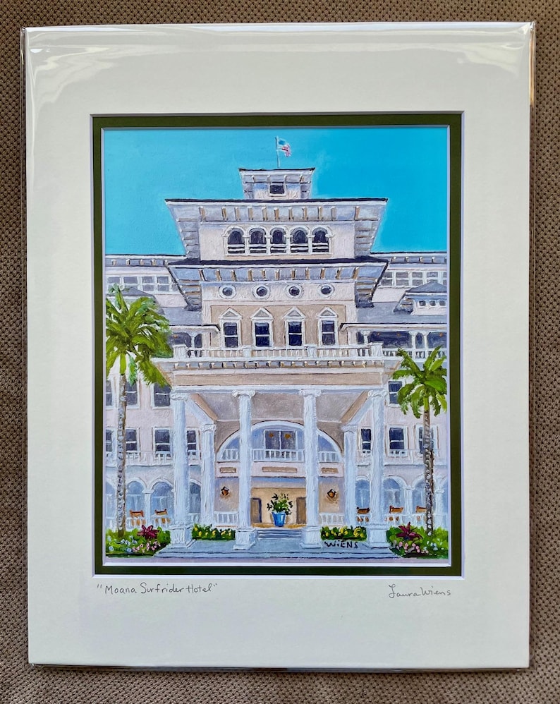 Moana Surfrider Hotel matted print in protective plastic bag
