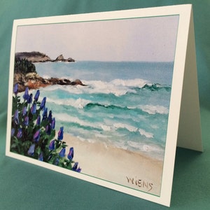 Notitiekaarten Carmel, opbergdoos, Carmel Beach, La Playa, Mission, boxset van 8 afzonderlijke scènes met enveloppen, blanco binnenkant