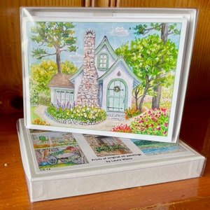 Notitiekaarten Carmel, Hansel House, Pebble Beach, Asilomar, Point Lobos, Green Lantern Inn, bloembak, Mission Ranch, Carmel Beach, tuin