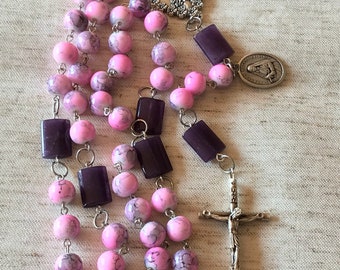 Large Pink and Lavender Rosary