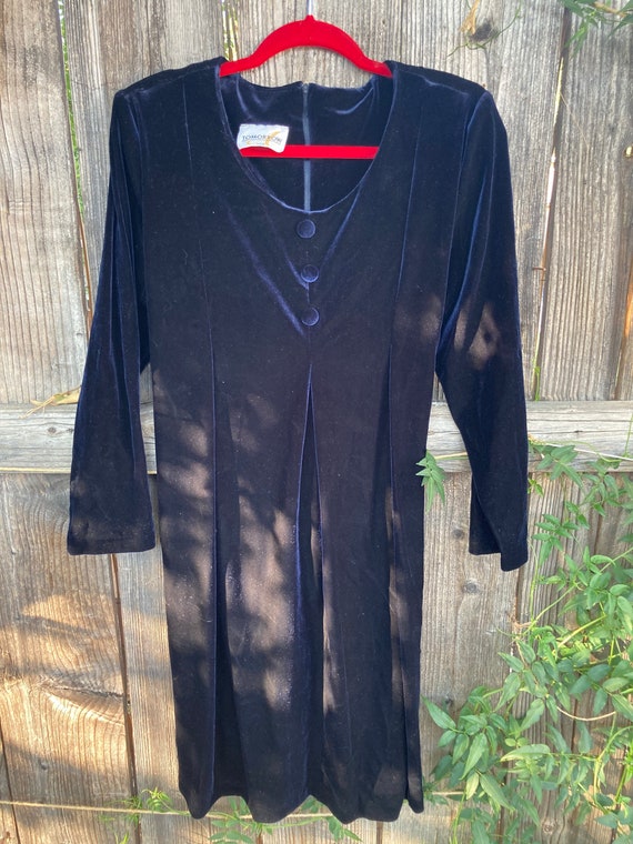 Vintage royal blue velvet dress