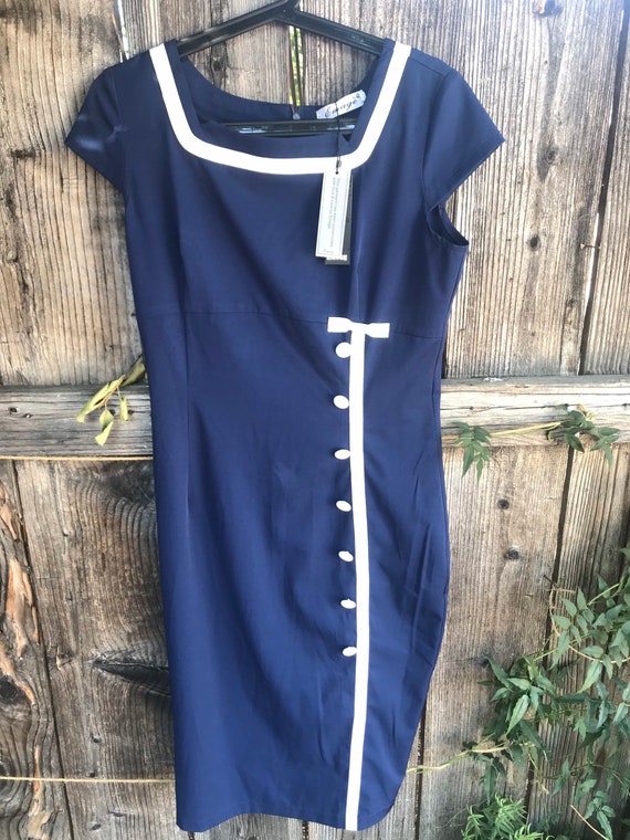 Navy Blue, Vintage, Pinup Dress