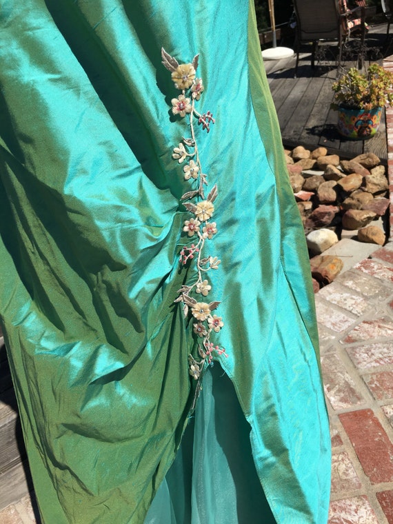 Beautiful satin green ball gown
