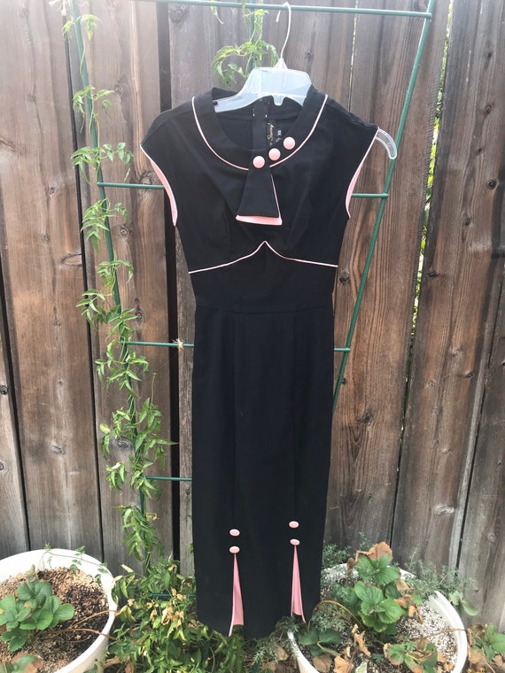 Stop Staring, Pink & Charcoal, Pinup Dress