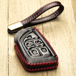 Leather Key Fob Case for Cadillac CT4 CT5 Lyriq (5-Button)