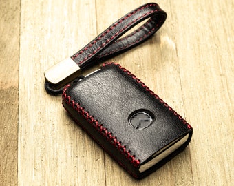Vitodeco 4-Button Leather Smart Key Fob Case Compatible with Mazda 3, Mazda 3 Hatchback, Mazda 6, Cx-5, Cx-50, Cx-3, Cx-30, Cx-9, Cx-90