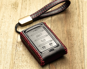 Vitodeco New 5-Button Leather Smart Key fob case compatible with Jeep Wagoneer, Jeep Grand Wagoneer, Jeep Grand Cherokee 2022-2025