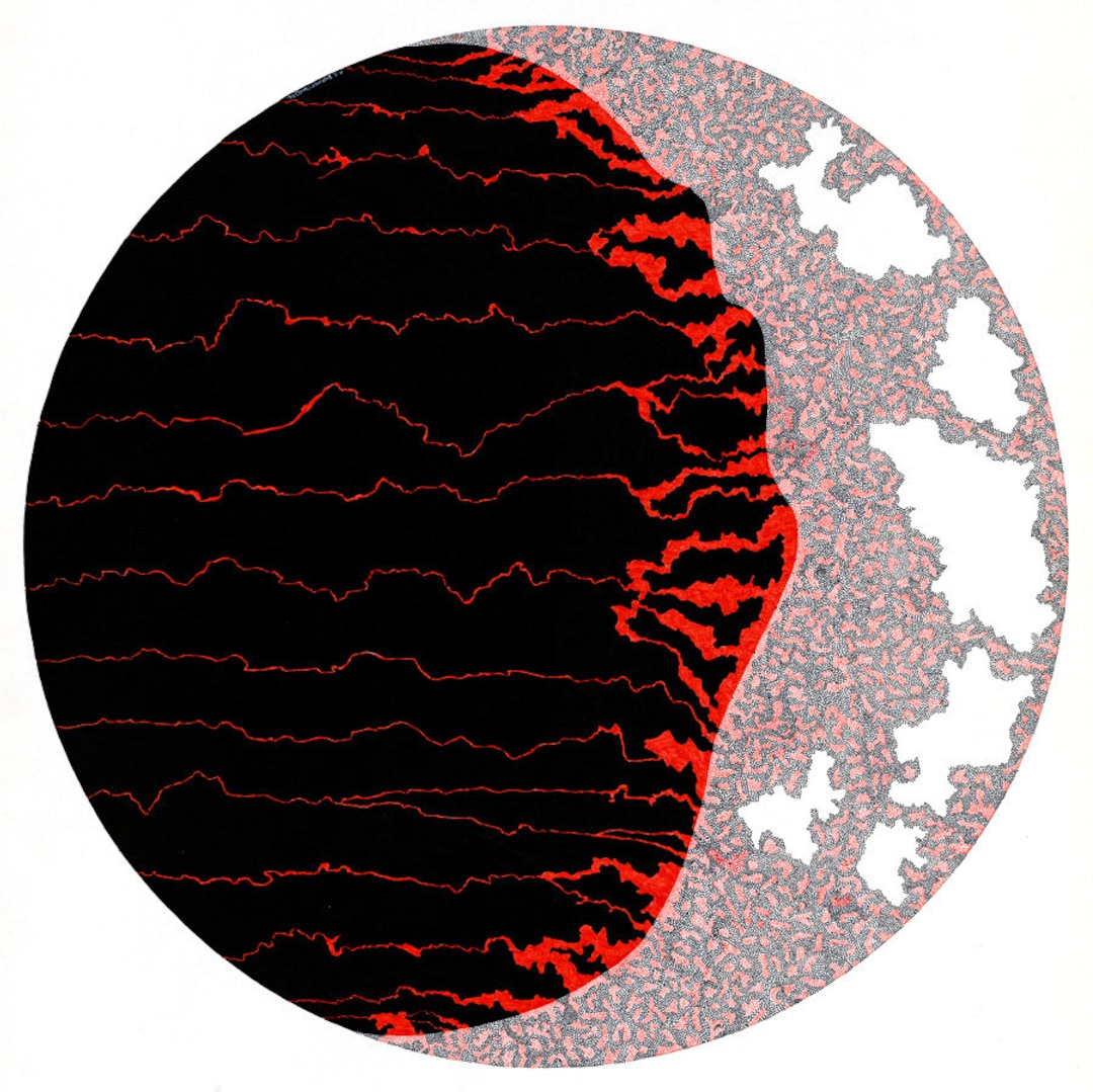 Impresión artística en pluma y tinta: «Esencia atómica» (40,6 x 50