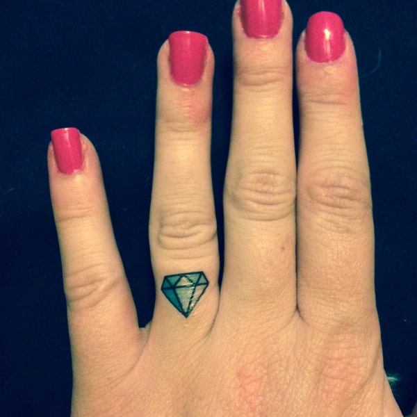 SET OF 4 Diamond Ring Finger Tattoo-Bachelorette Party Temporary Tattoo