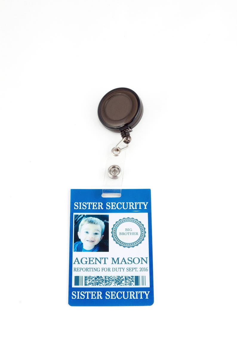 New Baby Sibling Security Badge Pregnancy Announcement & Baby Shower Fun for Big Brother or Big Sister Sister Security Brother Security image 4