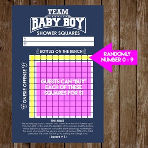 INSTANT DOWNLOAD Shower Squares: Co-Ed Baby Shower Game Printable Print-at-Home PDF Printable image 3