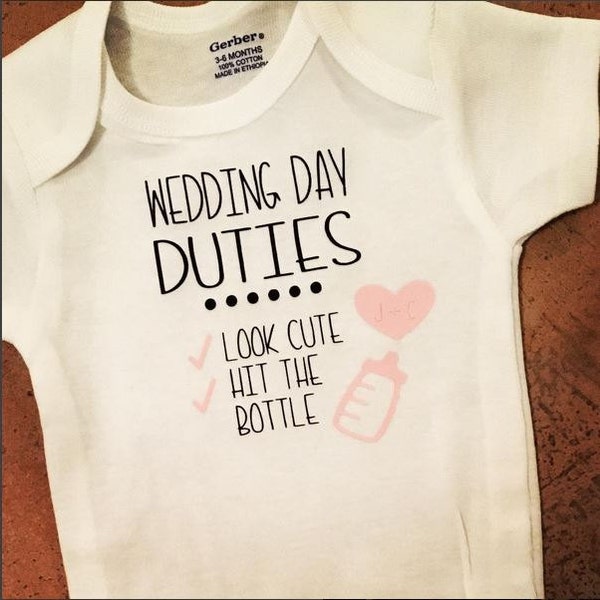 Wedding Day Baby Onesie - Wedding Party Proposal For Baby - Baby Girl Pink Baby Boy Blue