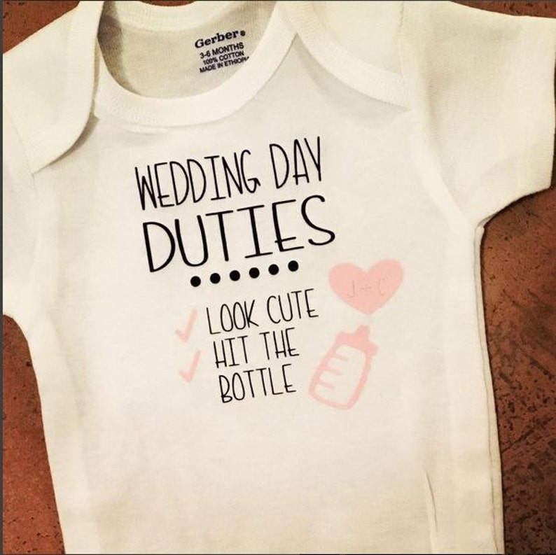 Wedding Day Baby Onesie  Wedding Party Proposal For Baby  image 1